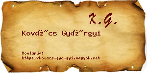 Kovács Györgyi névjegykártya